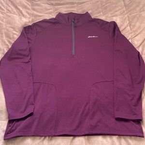Eddie Bauer 1/4 Zip Mock Pullover Men’s Size Large in Plum